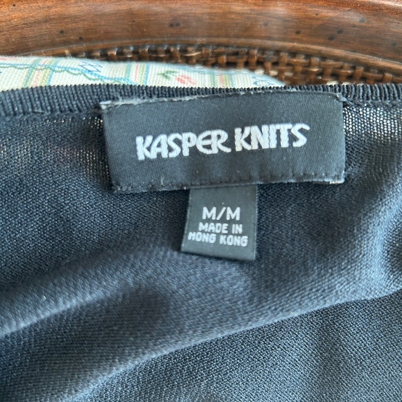 Kasper Knits Black Sweater with Pink Trim Size M - Picture 4 of 4